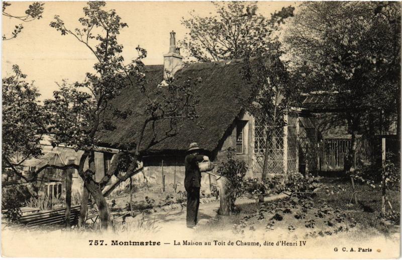 Carte postale ancienne Montmartre - La Maison au Toit de Chaume dite d'Henri IV à Paris 18e