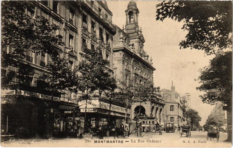 Carte postale ancienne Montmartre - La Rue Ordener à Paris 18e