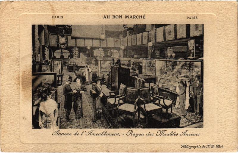Carte postale ancienne Paris 7e Au Bon Marche Ameublement à Paris 7e