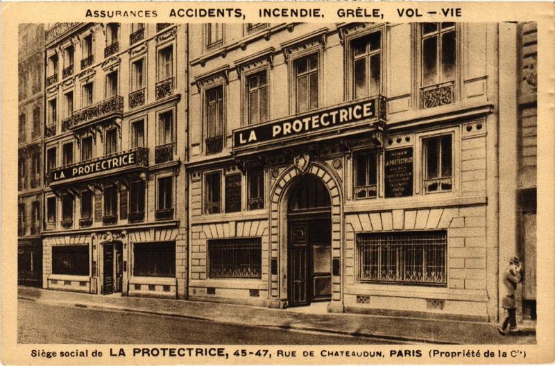 Carte postale ancienne Paris 9e 45, rue de Chateaudun La Protetrice à Paris 9e