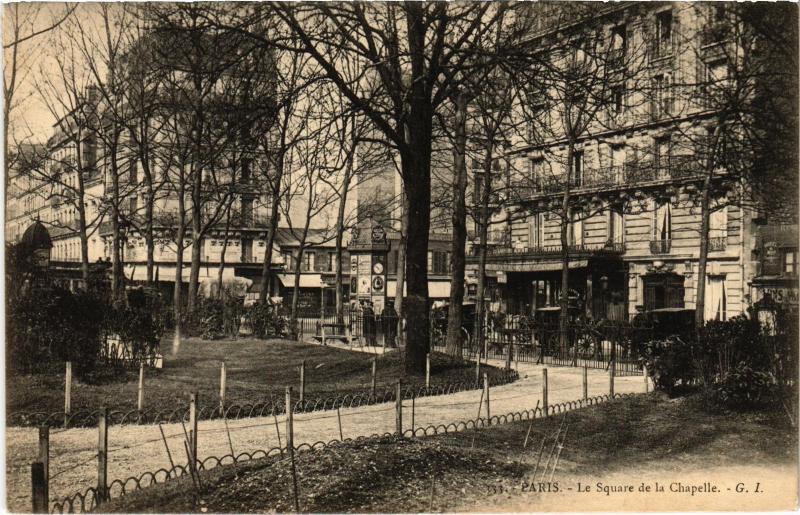 Carte postale ancienne Le Square de la Chapelle à Paris 18e