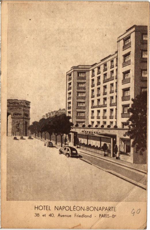 Carte postale ancienne Paris 8e 38-40 Avenue Friedland Hotel Napoléon-Bonaparte à Paris 8e