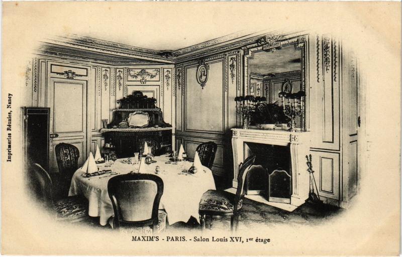 Carte postale ancienne Paris 8e Maxim'S Salon Louis Xvi à Paris 8e
