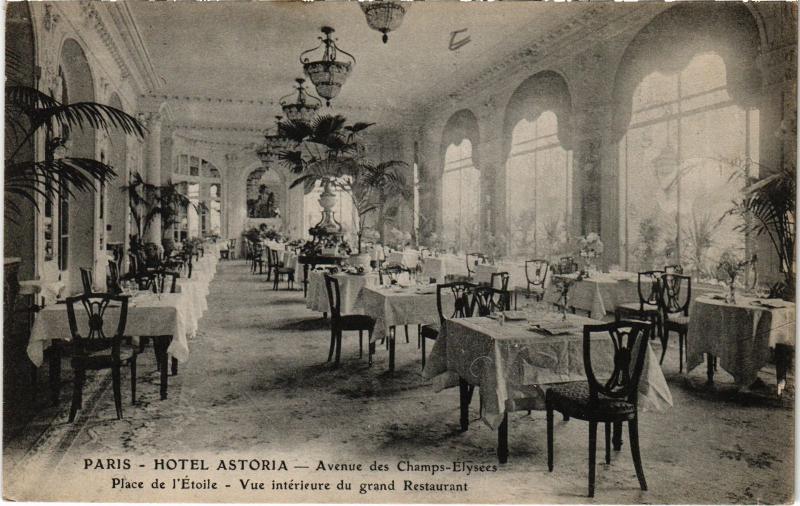 Carte postale ancienne Paris 8e Hotel Astoria grand restaurant à Paris 8e