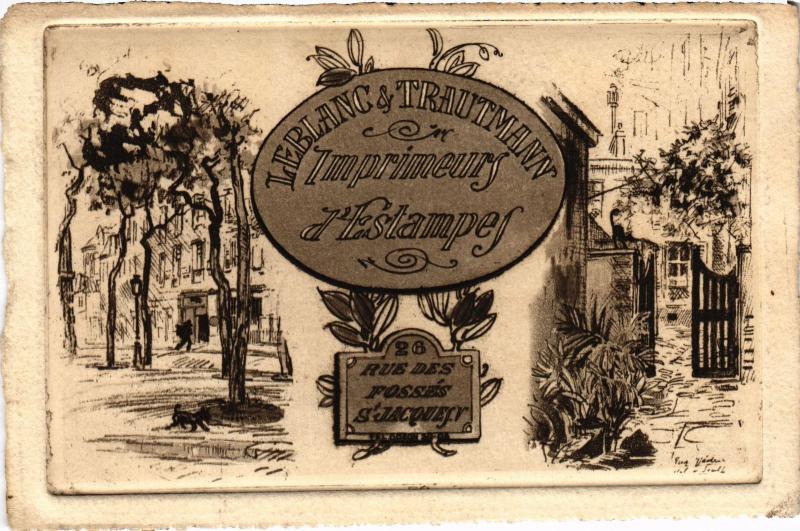 Carte postale ancienne Paris 5e 26, rue des Fossés Saint-Jacques Leblanc et Trautmant à Paris 5e