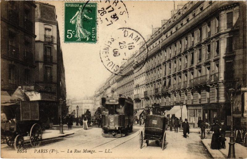 Carte postale ancienne Paris 5e Rue de la Monge à Paris 5e
