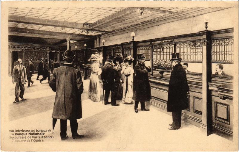 Carte postale ancienne Paris 9e 7, Square de l'Opéra Banque Nationale à Paris 9e