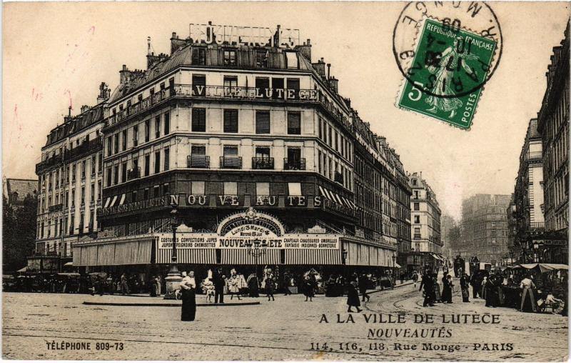 Carte postale ancienne Paris 5e 115, Rue Monge A la Ville de Lutece à Paris 5e