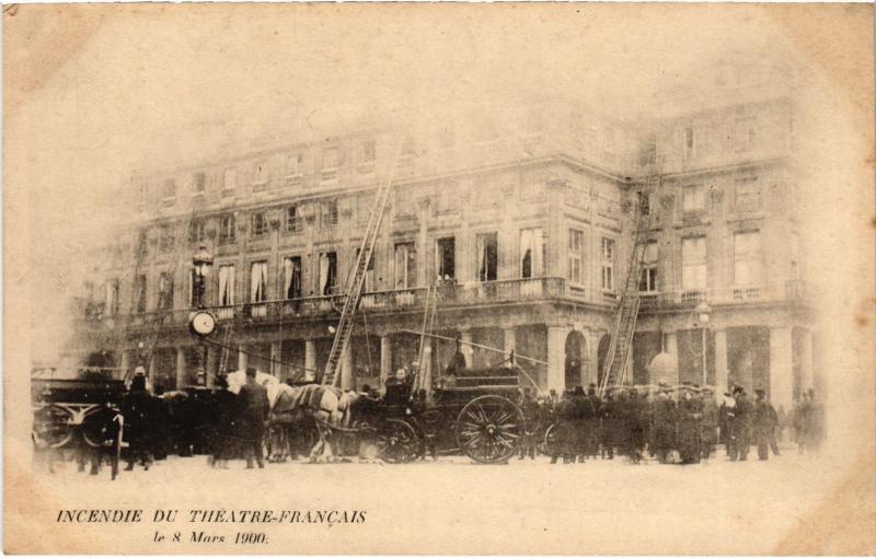 Carte postale ancienne Paris Théatre Francais Incendie