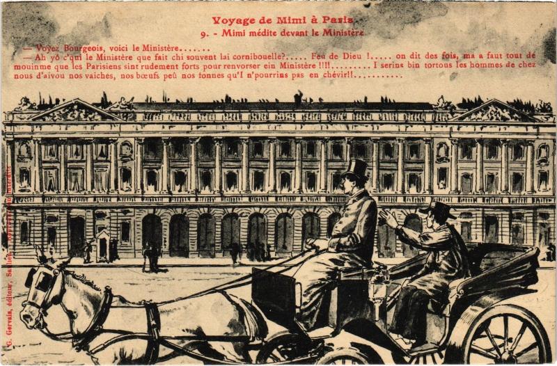 Carte postale ancienne Voyage de Mimi a Paris Le Ministere