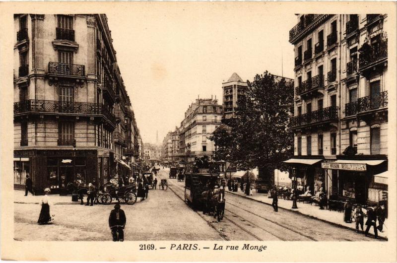 Carte postale ancienne Paris 5e Rue Monge à Paris 5e