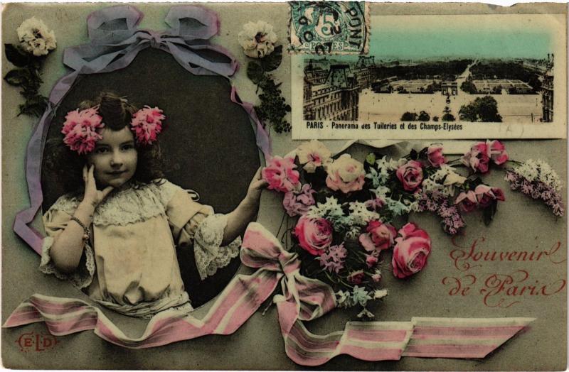 Carte postale ancienne Paris Souvenir