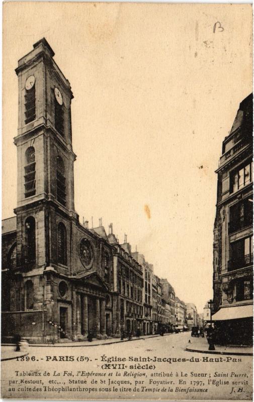 Carte postale ancienne Paris 5e Eglise Saint-Jacques du Haut Pas à Paris 5e