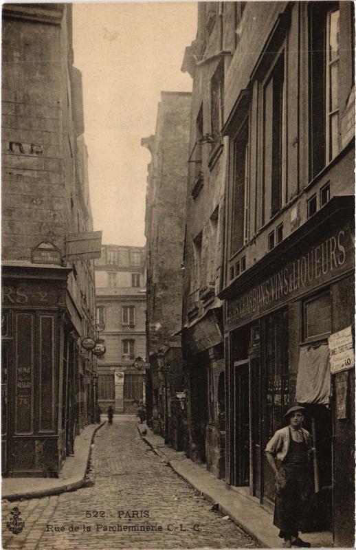 Carte postale ancienne Paris 5e Rue de la Parcheminerie à Paris 5e