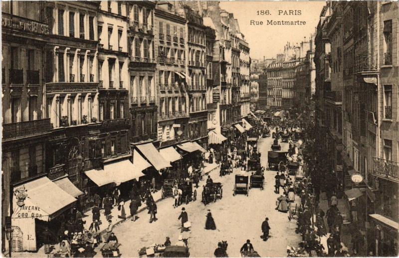 Carte postale ancienne Paris 9e Rue Montmartre à Paris 9e
