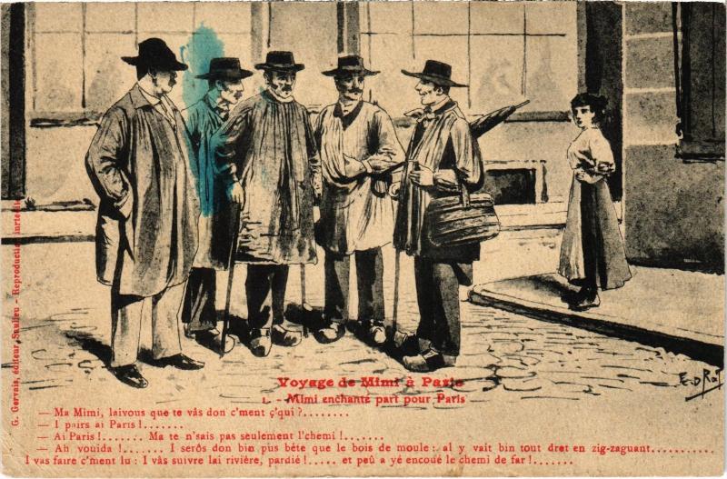Carte postale ancienne Voyage de Mimi a Paris