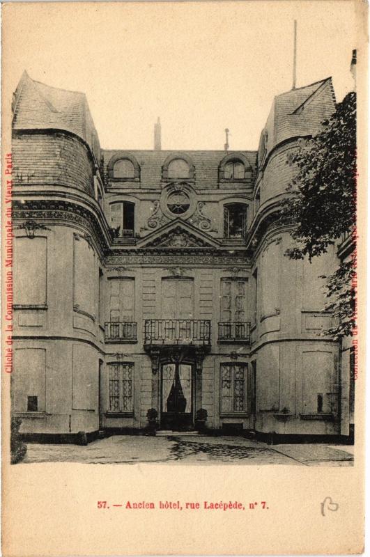 Carte postale ancienne Paris 5e 7, rue lacepede ancien hotel à Paris 5e