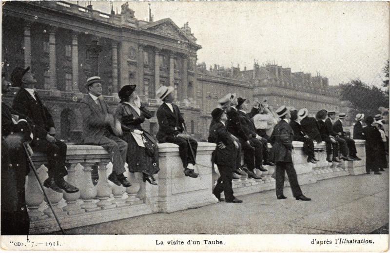 Carte postale ancienne Paris Visite d'un Taube