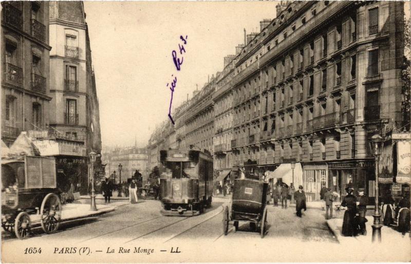 Carte postale ancienne Paris 5e Rue Monge à Paris 5e