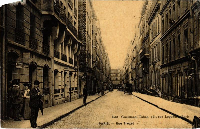 Carte postale ancienne Rue Trezel à Paris 17e
