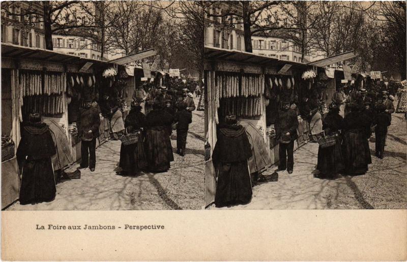 Carte postale ancienne Paris 11e Foire aux Jambons à Paris 11e