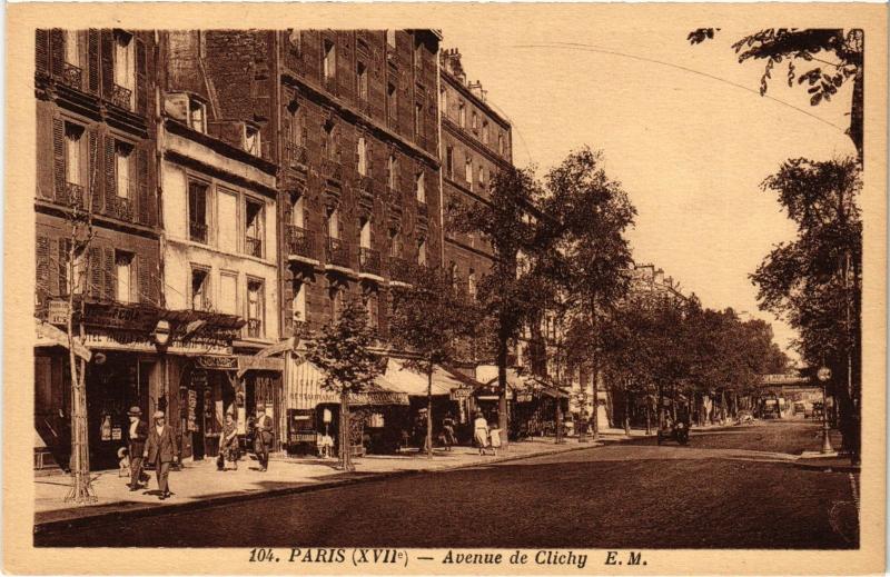 Carte postale ancienne Avenue de Clichy à Paris 17e