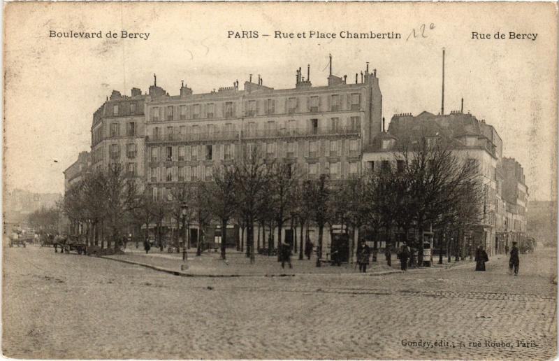 Carte postale ancienne Paris 12e Bd de Bercy Rue et Place Champertin à Paris 12e