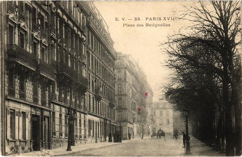Carte postale ancienne Place des Batignolles à Paris 17e