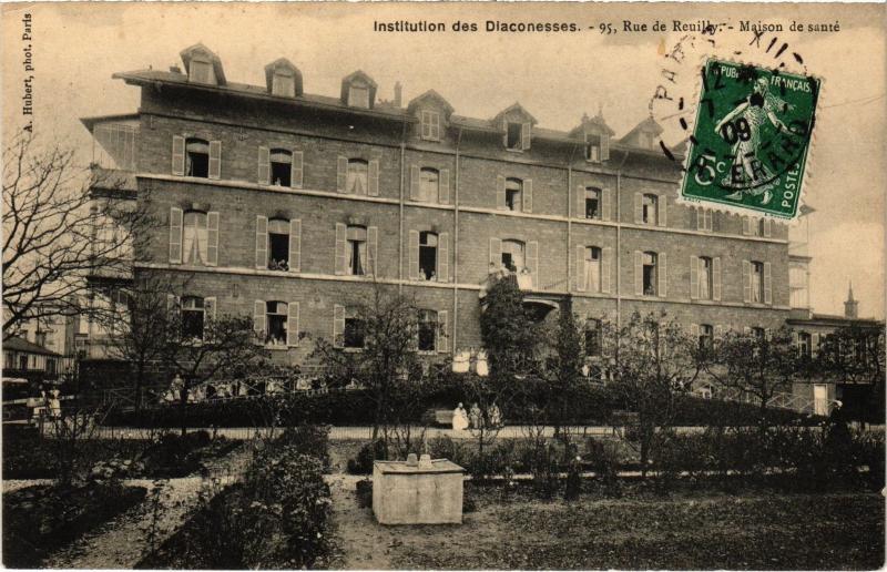 Carte postale ancienne Paris 12e 95, Rue de Reuilly Inst. des Diaconesses à Paris 12e