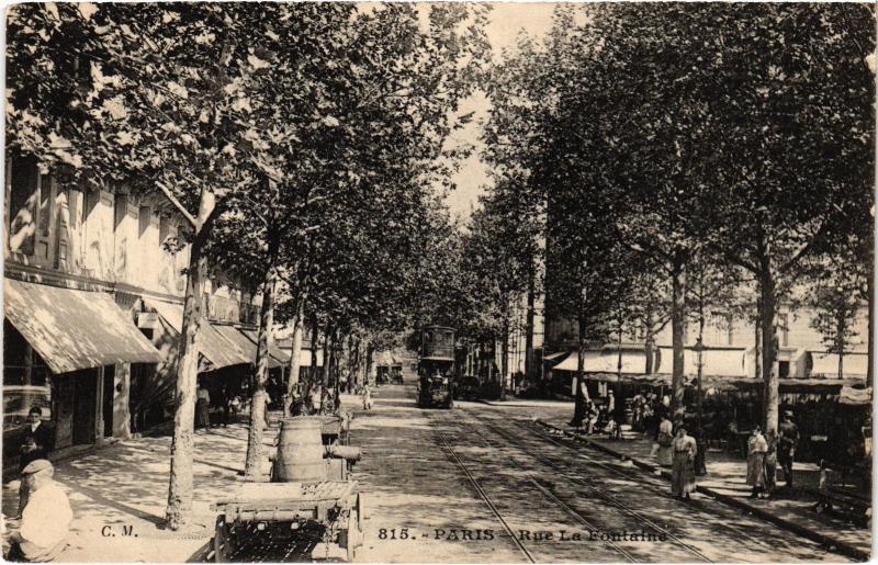 Carte postale ancienne Rue La Fontaine à Paris 16e