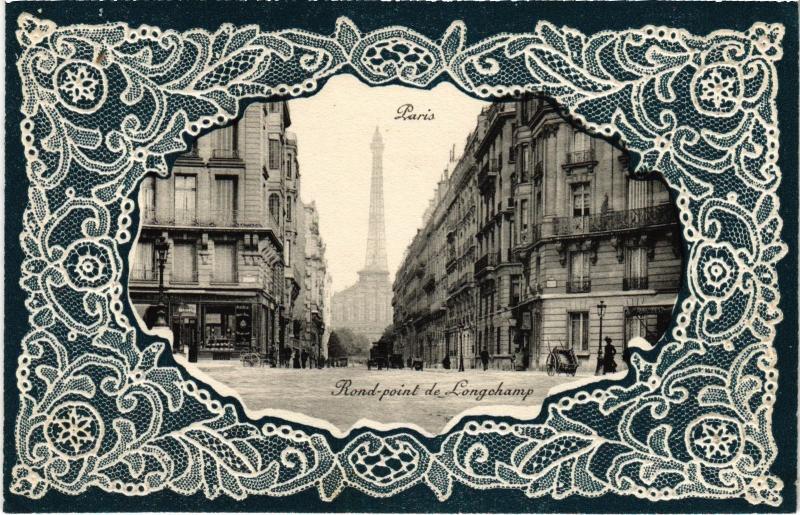 Carte postale ancienne Rond-Point de Longchamp à Paris 16e