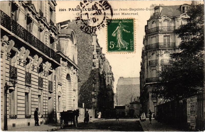 Carte postale ancienne Rue Jean-Baptiste Dumas - Oeuvre de l'Allaitement Maternel à Paris 17e