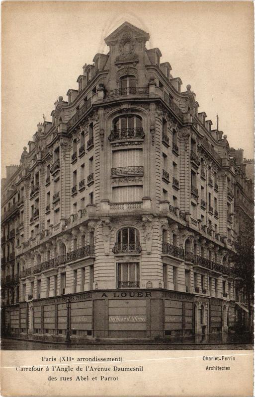 Carte postale ancienne Paris 12e Avenue Daumesnil rue Able et Parrot à Paris 12e