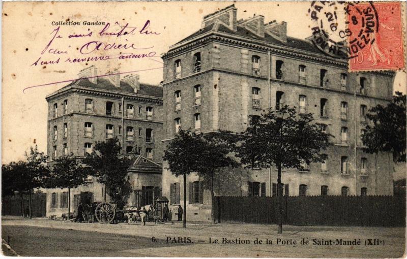 Carte postale ancienne Paris 12e Bastion del a Porte de Saint-Mandé à Paris 12e