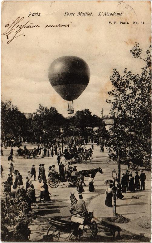 Carte postale ancienne Porte Maillot - L'Aérodome à Paris 16e