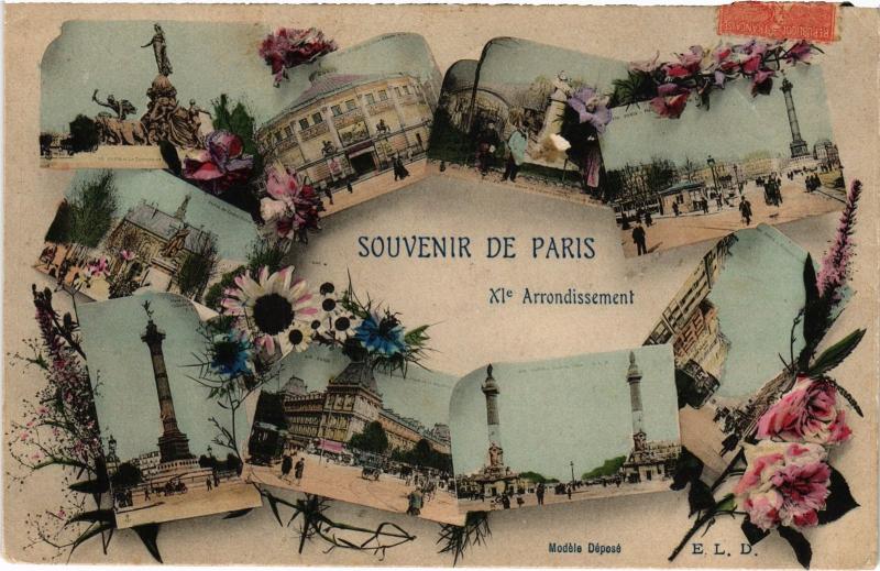 Carte postale ancienne Souvenir Paris 11e à Paris 11e