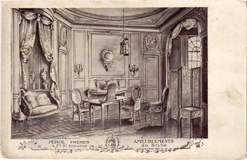 Carte postale ancienne Paris 11e 4, Fg Saint-Antoine Perol freres Ameublements à Paris 11e