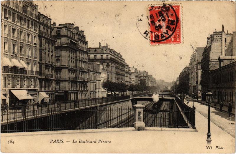 Carte postale ancienne Le Boulevard Péreire à Paris 17e