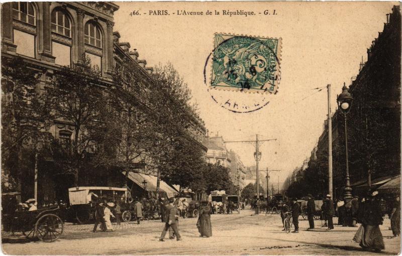 Carte postale ancienne Paris 12e Avenue de la République à Paris 12e