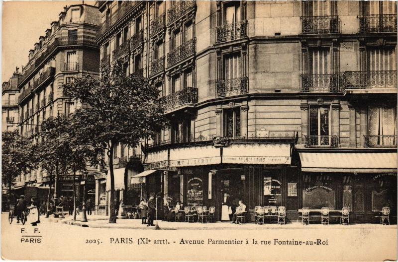 Carte postale ancienne Paris 11e Avenue Parmentier Rue Fontaine-au-Roi à Paris 11e
