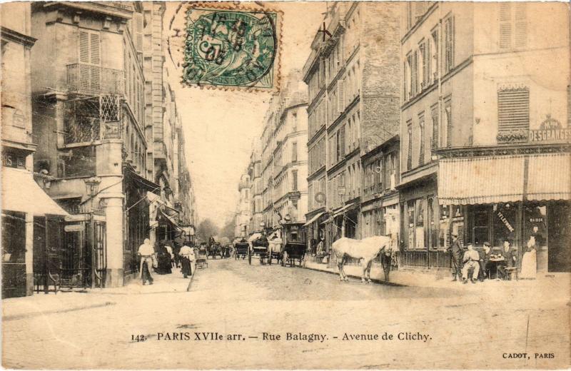 Carte postale ancienne Rue Balagny - Avenue de Clichy à Paris 17e