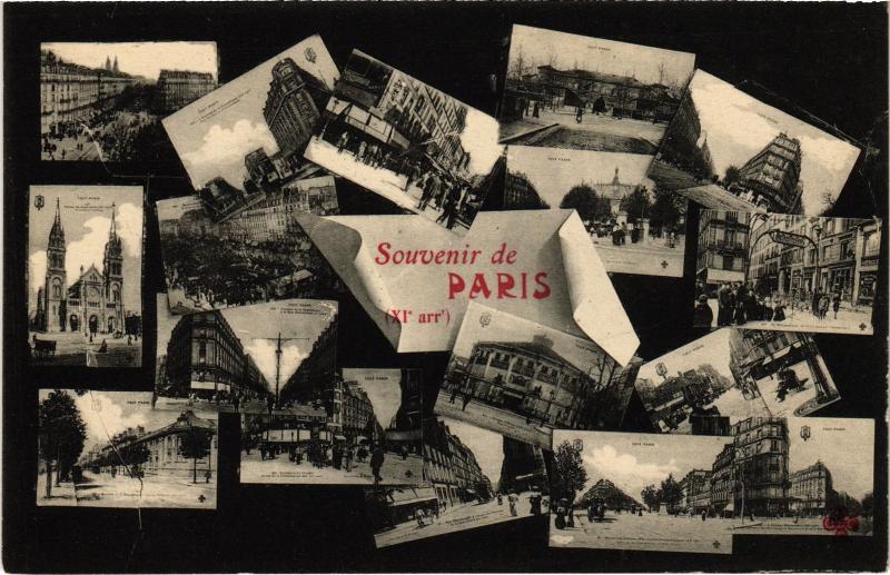 Carte postale ancienne Souvenir Paris 11e à Paris 11e