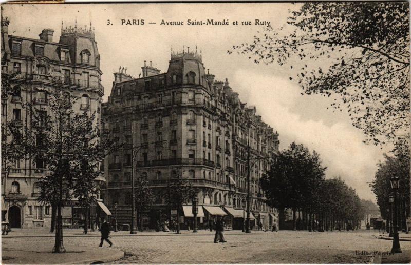 Carte postale ancienne Paris 12e Avenue Saint-Mandé rue Ruty à Paris 12e