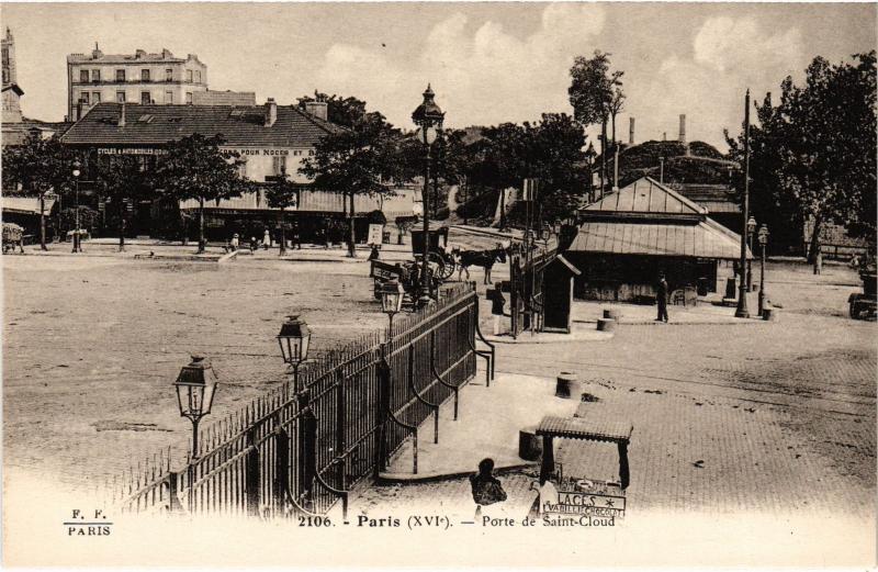 Carte postale ancienne Porte de Saint-Cloud à Paris 16e