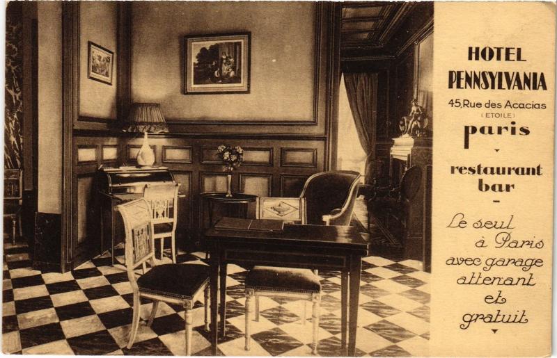 Carte postale ancienne Hôtel Pennsylvania - Rue des Acacias à Paris 17e