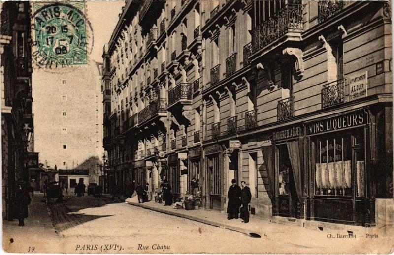 Carte postale ancienne Rue Chapu à Paris 16e