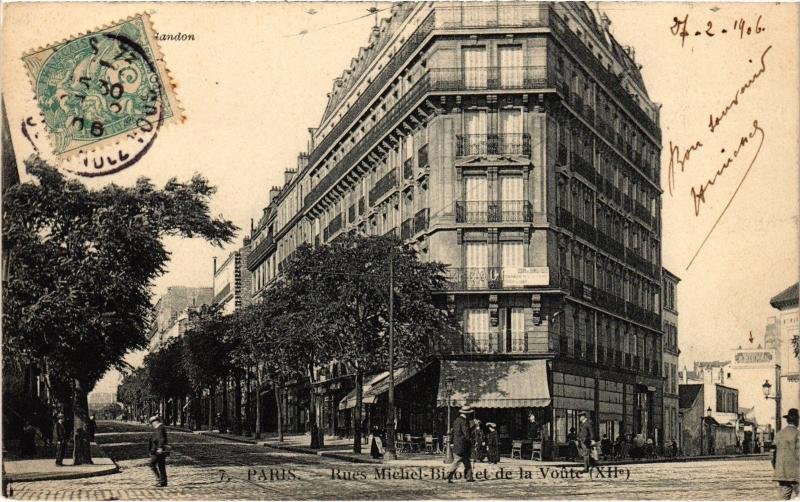 Carte postale ancienne Paris 12e Rue Michel Bizot et de la Voute à Paris 12e