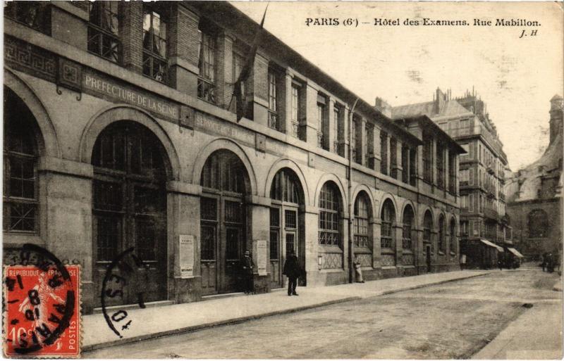 Carte postale ancienne Paris 6e Rue Mabillon Hotel des Examens à Paris 6e