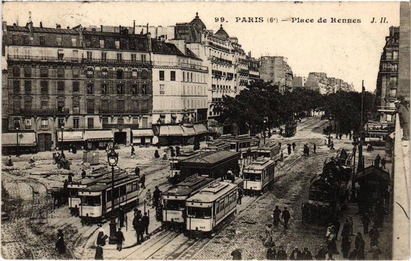 Carte postale ancienne Paris 6e Place de rennes à Paris 6e