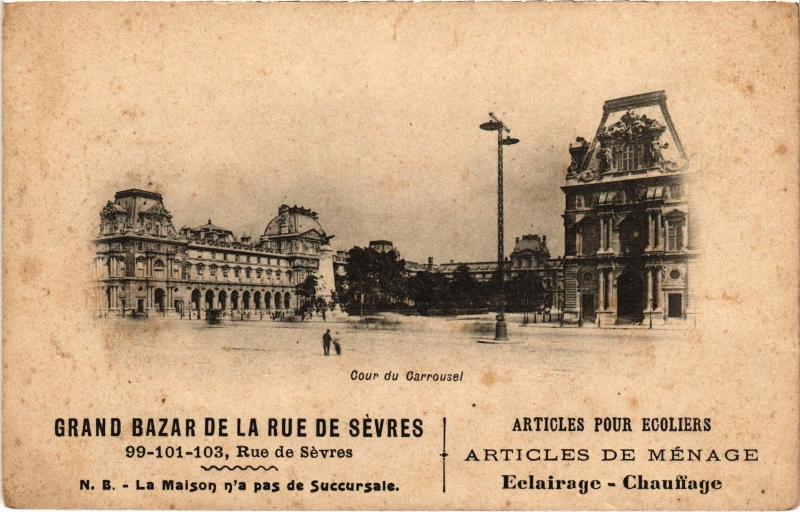 Carte postale ancienne Paris 6e 99-103, rue de Sevres Grand Bazar Advertisement à Paris 6e
